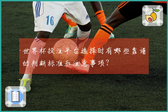 世界杯投注平台选择时有哪些靠谱的判断标准和注意事项？